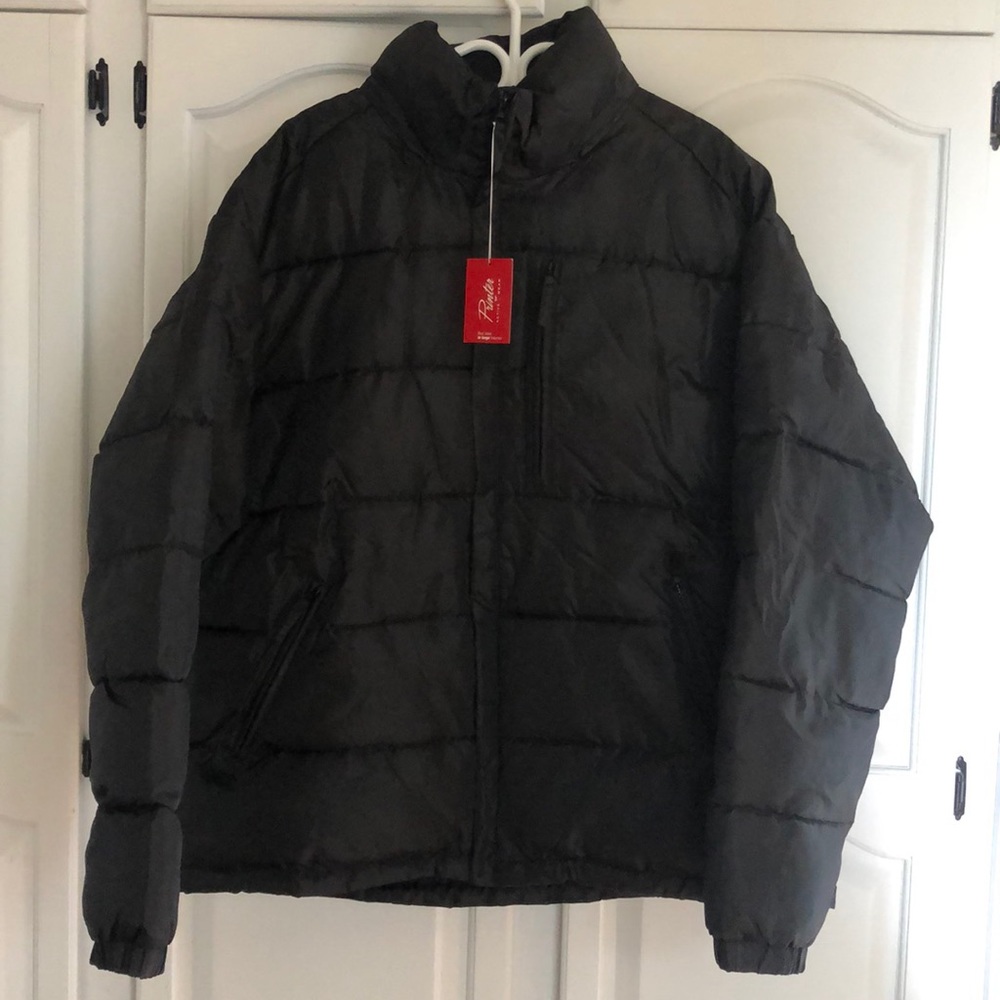 Men black winter coat